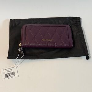 Vera Bradley Quilted Leather Wallet Style: Georgia Aubergine Purple